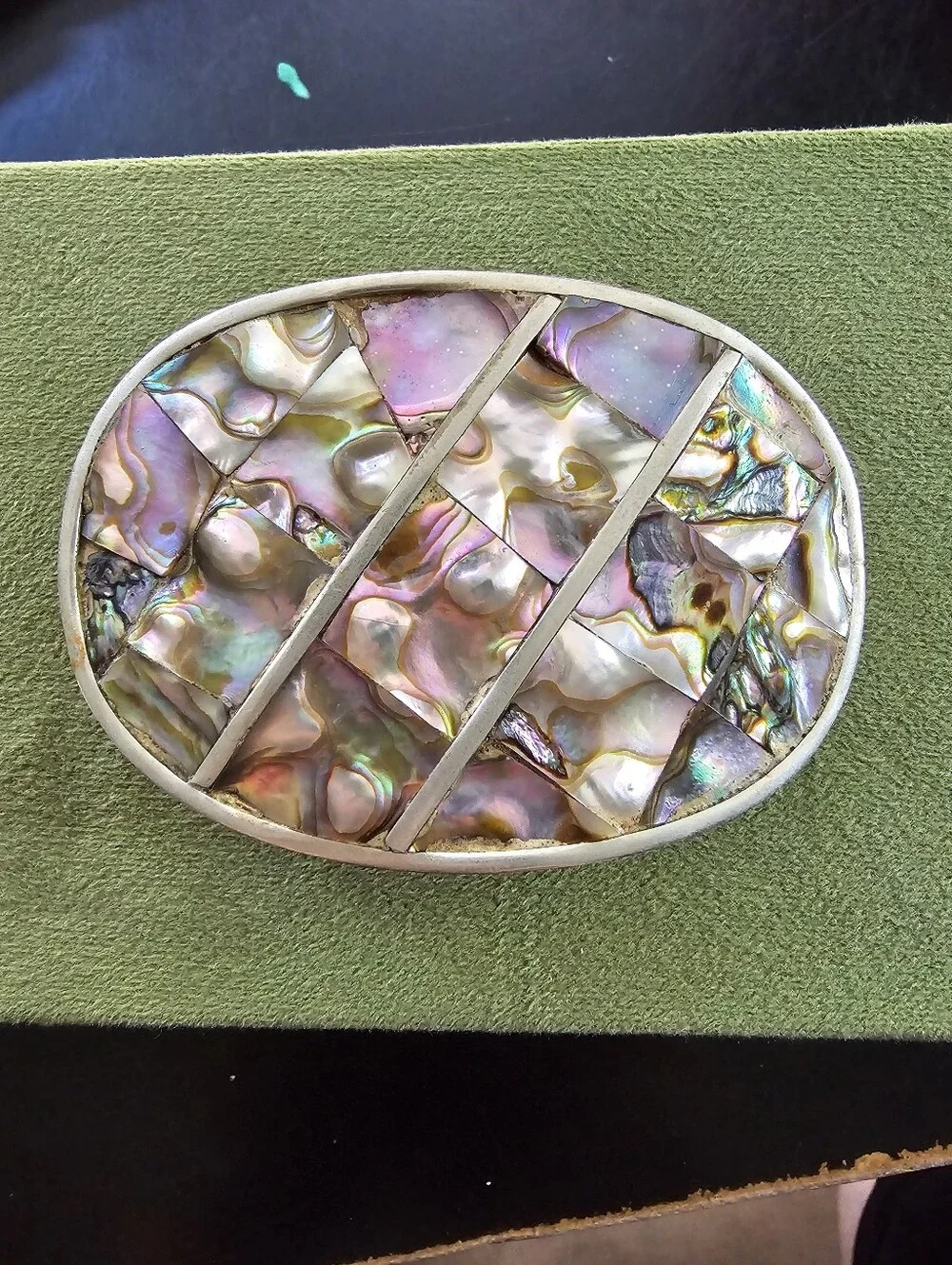 Vintage Alpaca Mexico Silver Belt Buckle